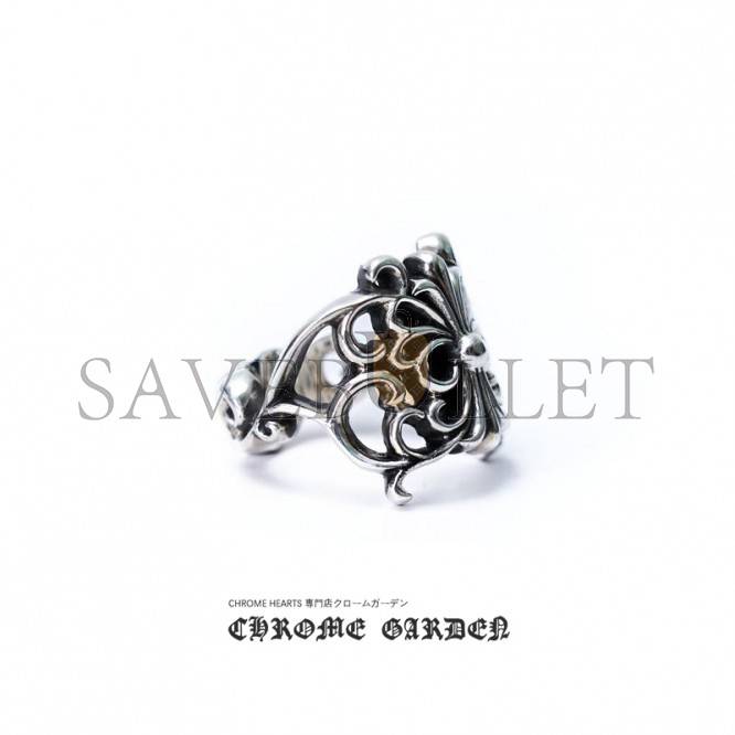 CHROME HEARTS BUTTERFLY FLORAL CROSS RING