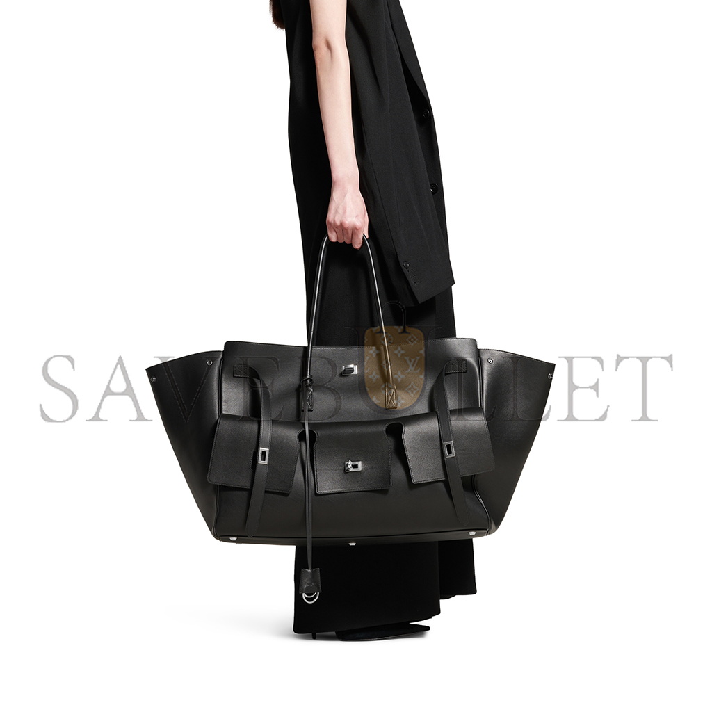 BALENCIAGA BEL AIR XL CARRY ALL BAG IN BLACK 8054802ABAW1000 (61.9*51.8*23.8cm)