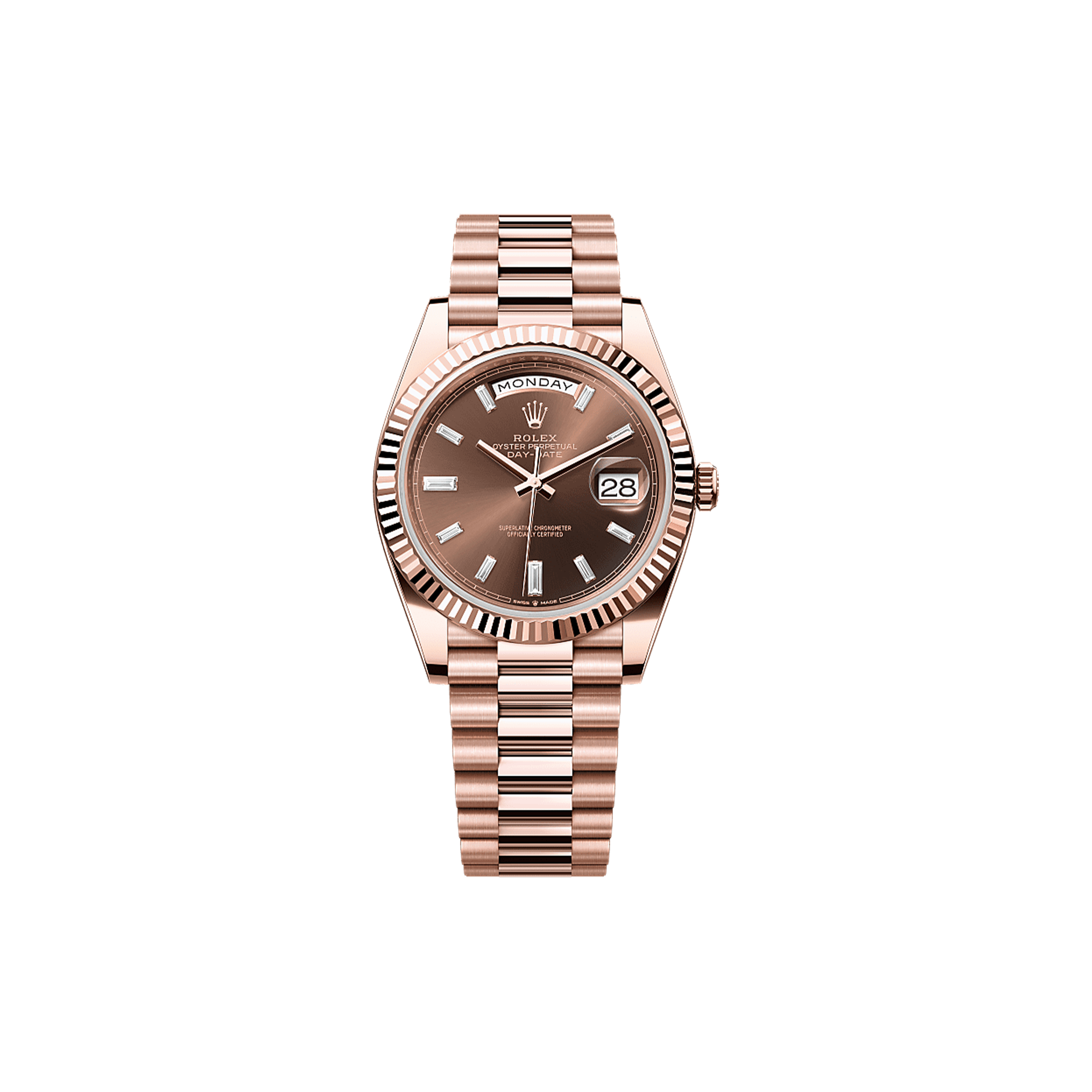 ROLEX DAY-DATE 40 OYSTER, 40 MM, EVEROSE GOLD WATCH 228235-0003