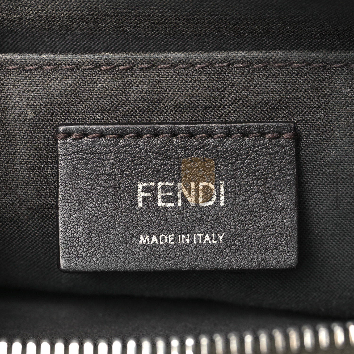 FENDI VITELLO DOLCE BI-COLOR FF 1974 EMBOSSED MINI BY THE WAY BOSTON BAG MAYA BLACK (22*14*10cm)