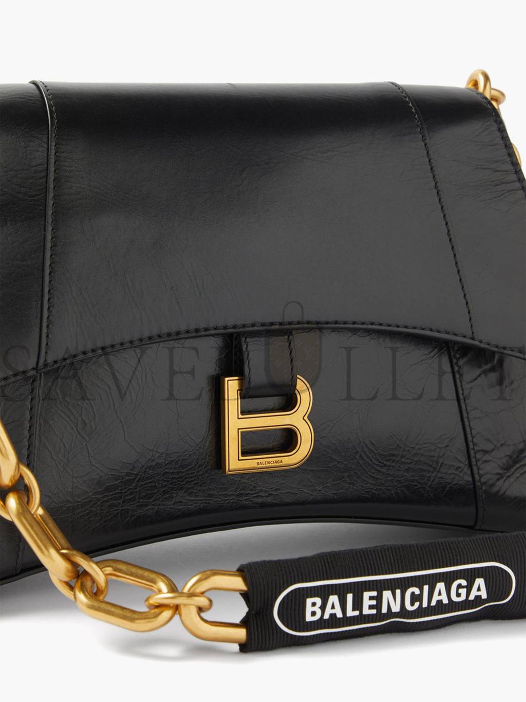 BALENCIAGA BLACK DOWNTOWN S CHAIN-HANDLE LEATHER SHOULDER BAG MATCHESFASHION US (28.5*17.5*10.1cm)