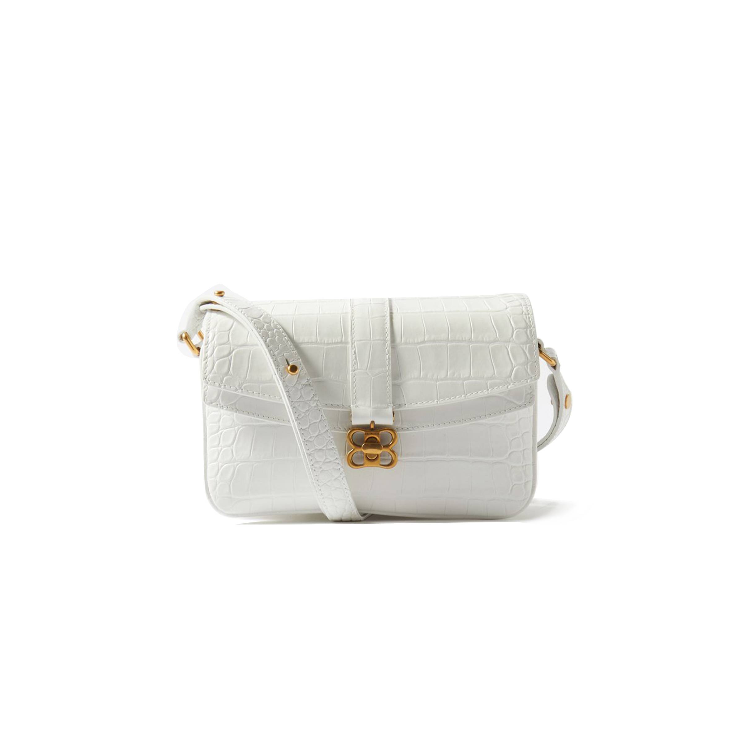 BALENCIAGA WHITE LADY FLAP S CROCODILE-EFFECT SHOULDER BAG MATCHESFASHION US (21.8*14.2*8.8cm)