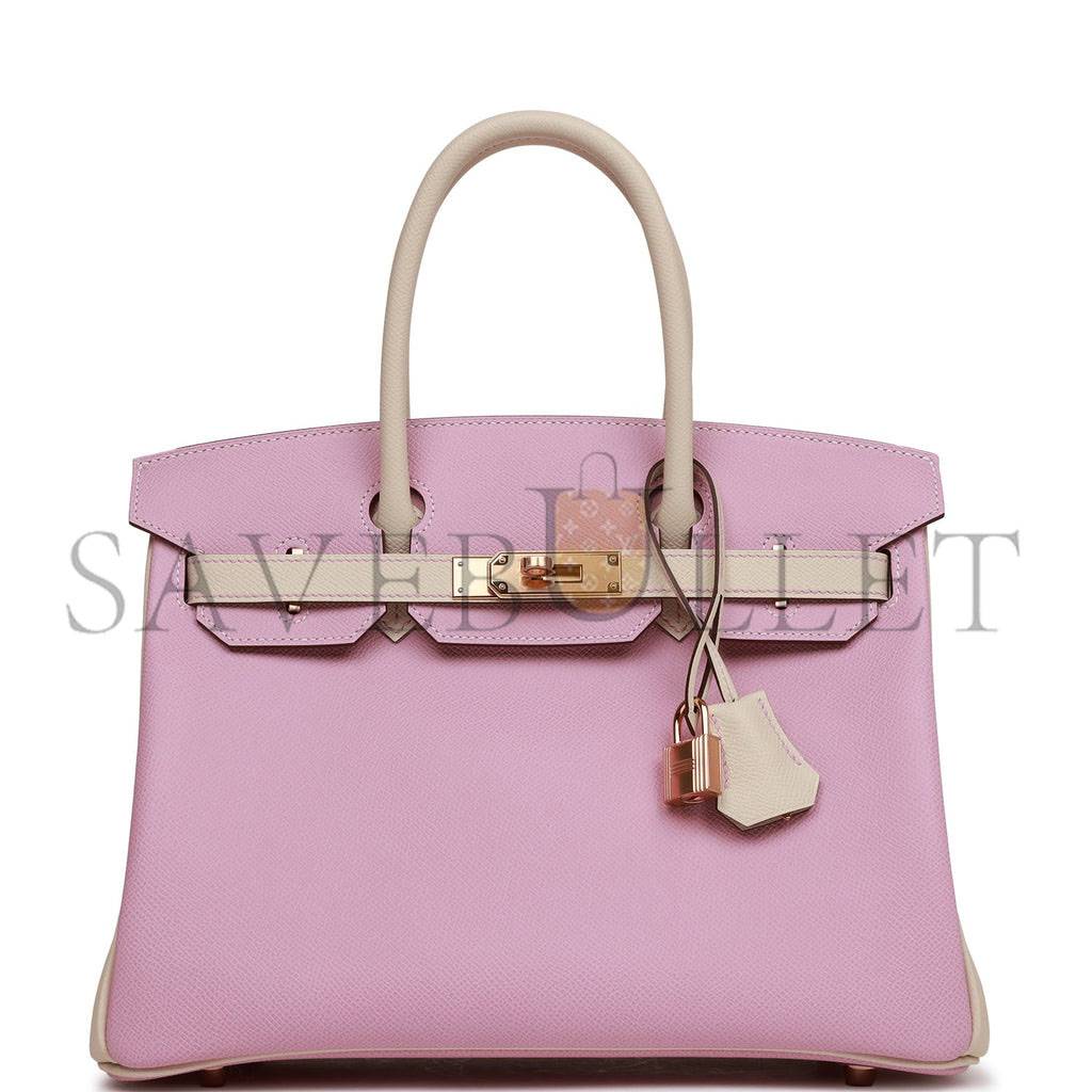 HERMES SPECIAL ORDER (HSS) BIRKIN 30 MAUVE SYLVESTRE AND CRAIE EPSOM ROSE GOLD HARDWARE ( 30cm*22*16cm)