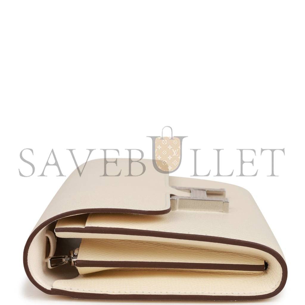 HERMES CONSTANCE WALLET TO GO NATA EPSOM AND LIZARD PALLADIUM HARDWARE (22*11cm)