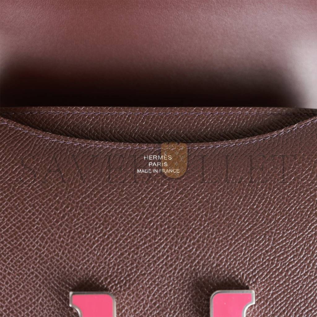 HERMES CONSTANCE 18 ROUGE SELLIER EPSOM PALLADIUM HARDWARE 39835891728478 (18cm)