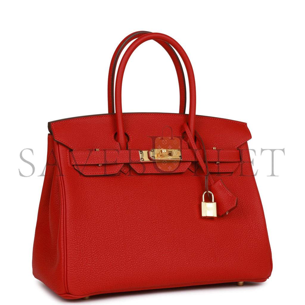 HERMES SPECIAL ORDER (HSS) BIRKIN 30 ROUGE CASAQUE TOGO GOLD HARDWARE ( 30cm*22*16cm)