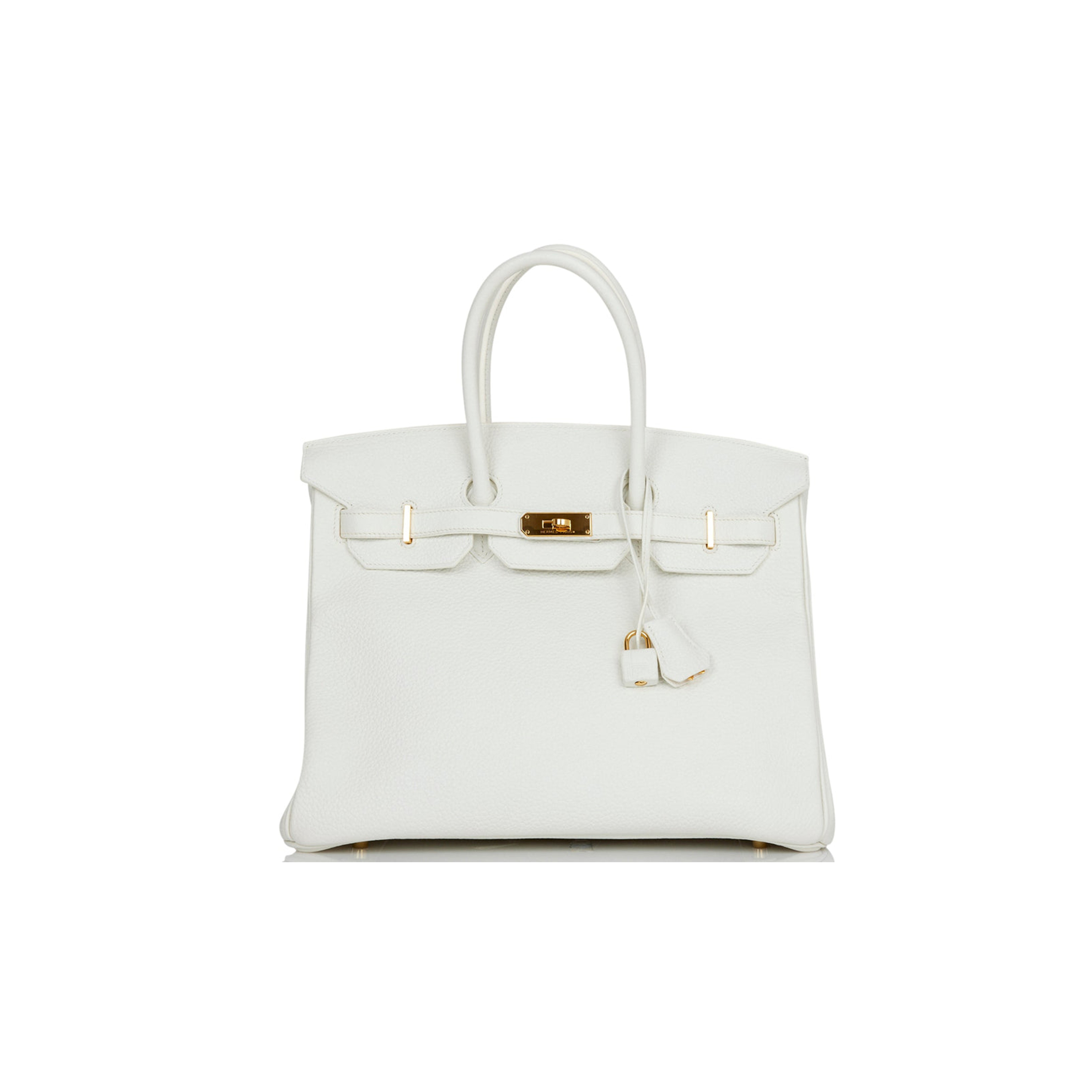 HERMES BIRKIN 35 WHITE CLEMENCE GOLD HARDWARE (35cm)