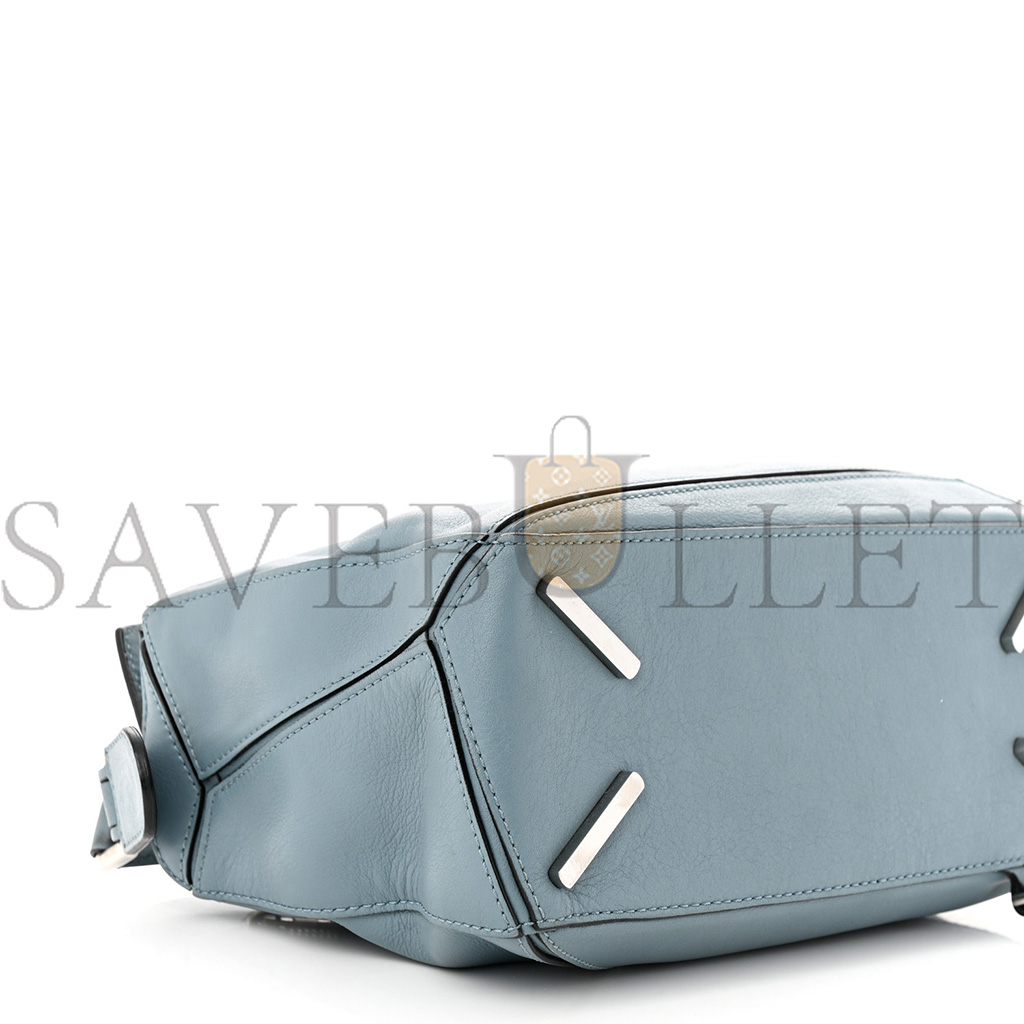 LOEWE CALFSKIN SMALL PUZZLE BAG STONE BLUE (24*16.5*10.5cm)