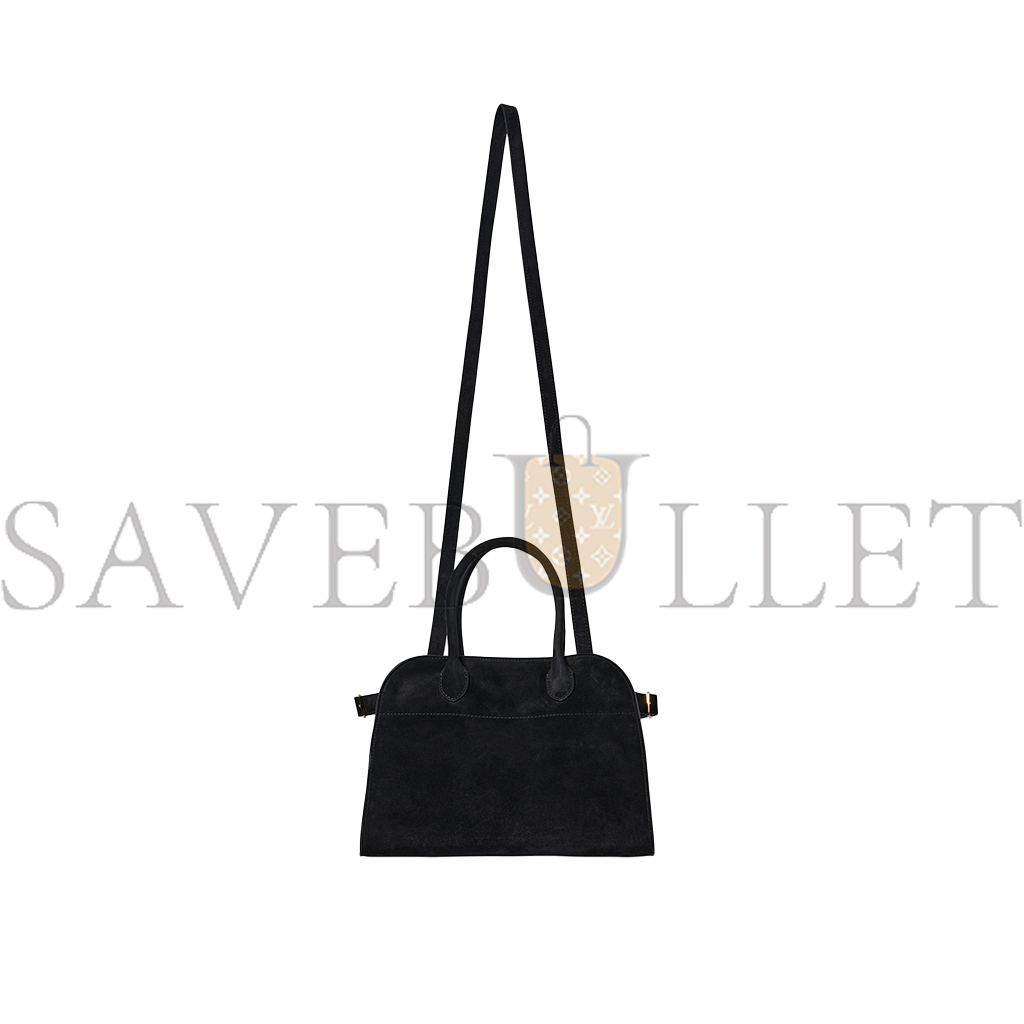 THE ROW SOFT MARGAUX 10 BAG IN SUEDE BLACK W1190L25BLSG (25*18*19cm)