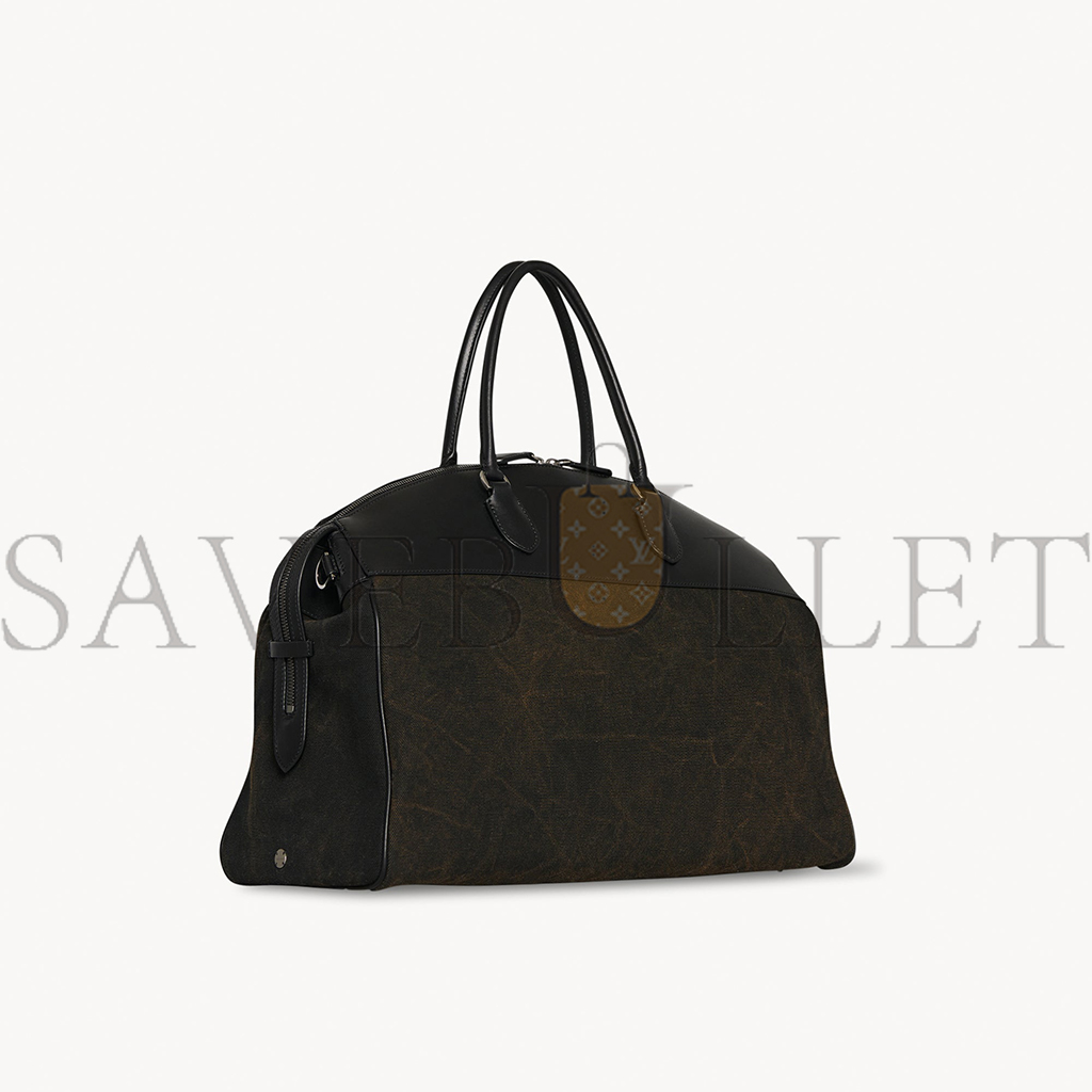 THE ROW GEORGE DUFFLE IN LEATHER AND DENIM BLACKBLACK W1630L52W763BBLCS (43*30*18cm)