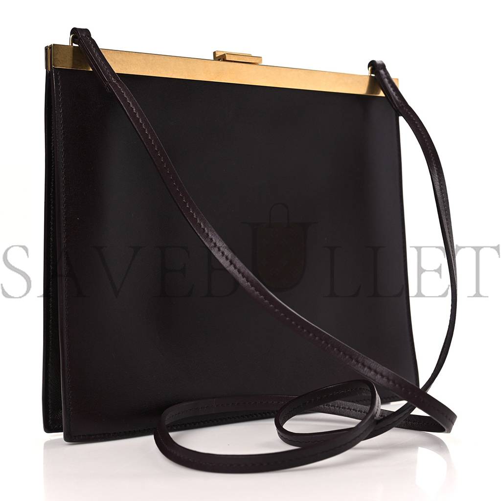 CELINE SMOOTH CALFSKIN MINI CLASP BAG BORDEAUX (23*20*3cm)